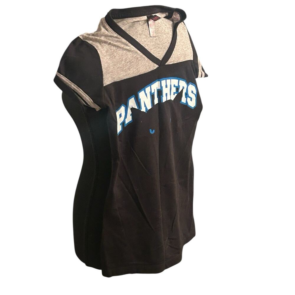 Carolina Panthers NFL Women’s XS Shirt With Panther‎ Head Black Gray Blue White - Picture 3 of 7